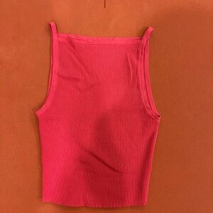 & Other Stories Vibrant Pink Ribbed Tank Top